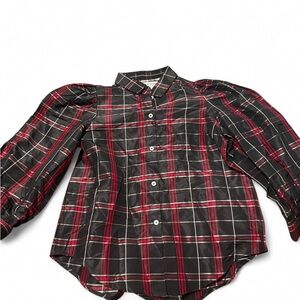 Gretchen Scott Designs Black and Red Plaid Blouse